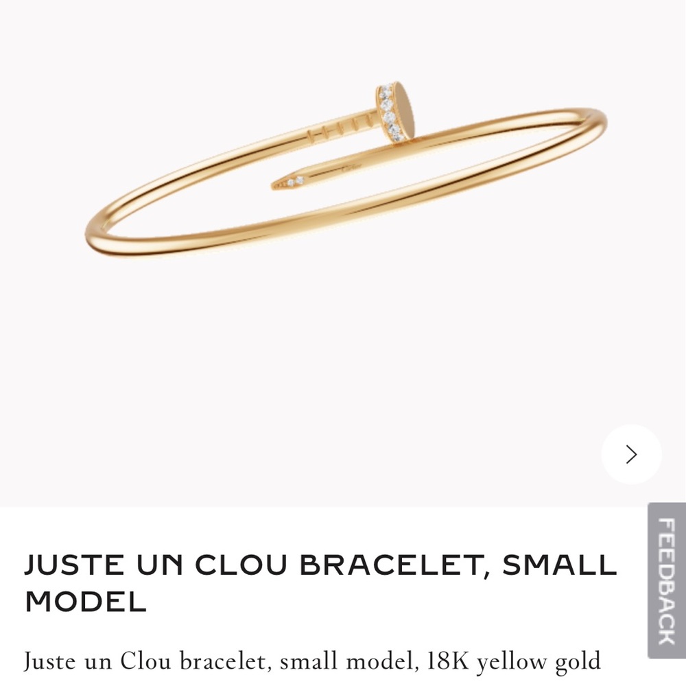 Cartier JUSTE UN CLOU BRACELET, SMALL MODEL, DIAMONDS